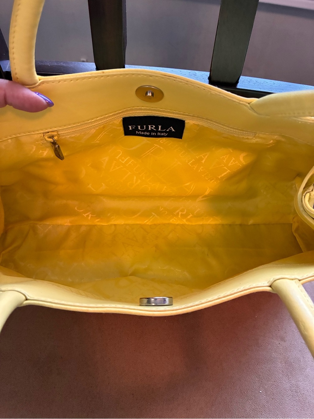Furla Yellow Perforated Spiral Shoulder Bag - Picture 4 of 7